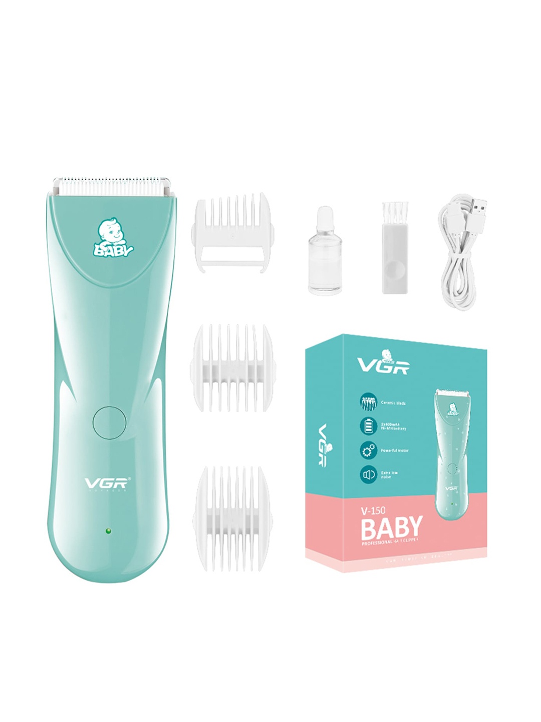 

VGR Kids V-150 Professional Baby Hair Clipper - Green