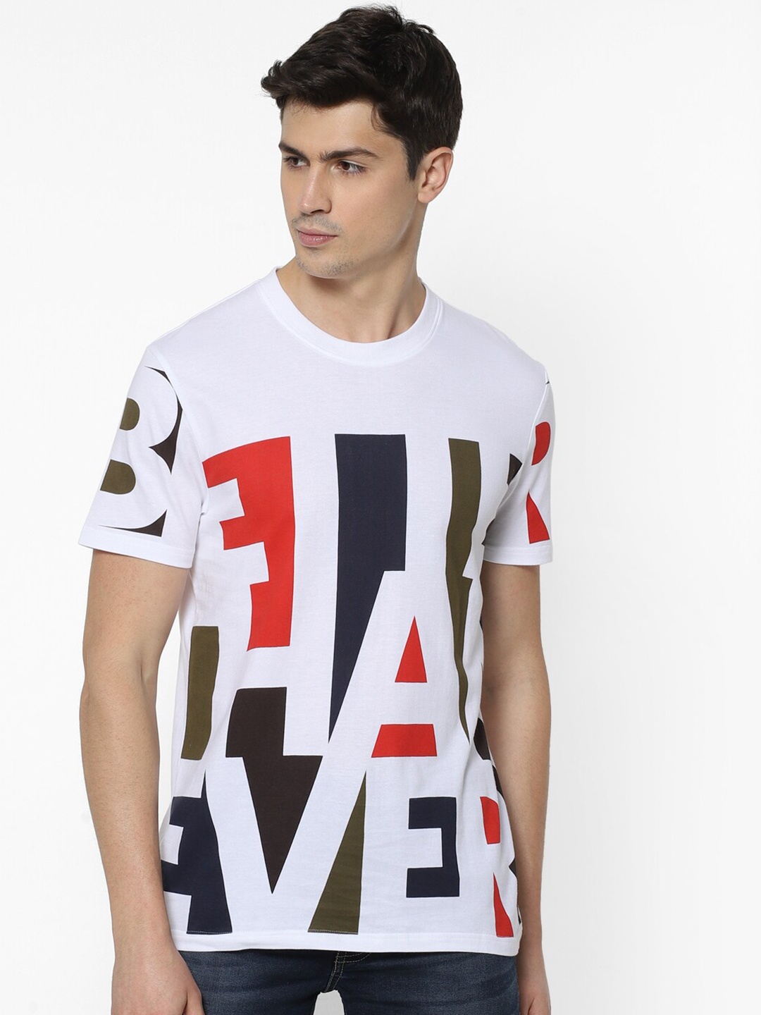 

Celio Men Red Typography Printed T-shirt