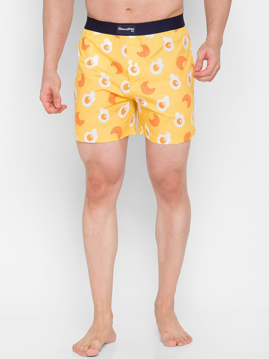 

SMUGGLERZ INC. Men Yellow Printed Pure Cotton Boxer