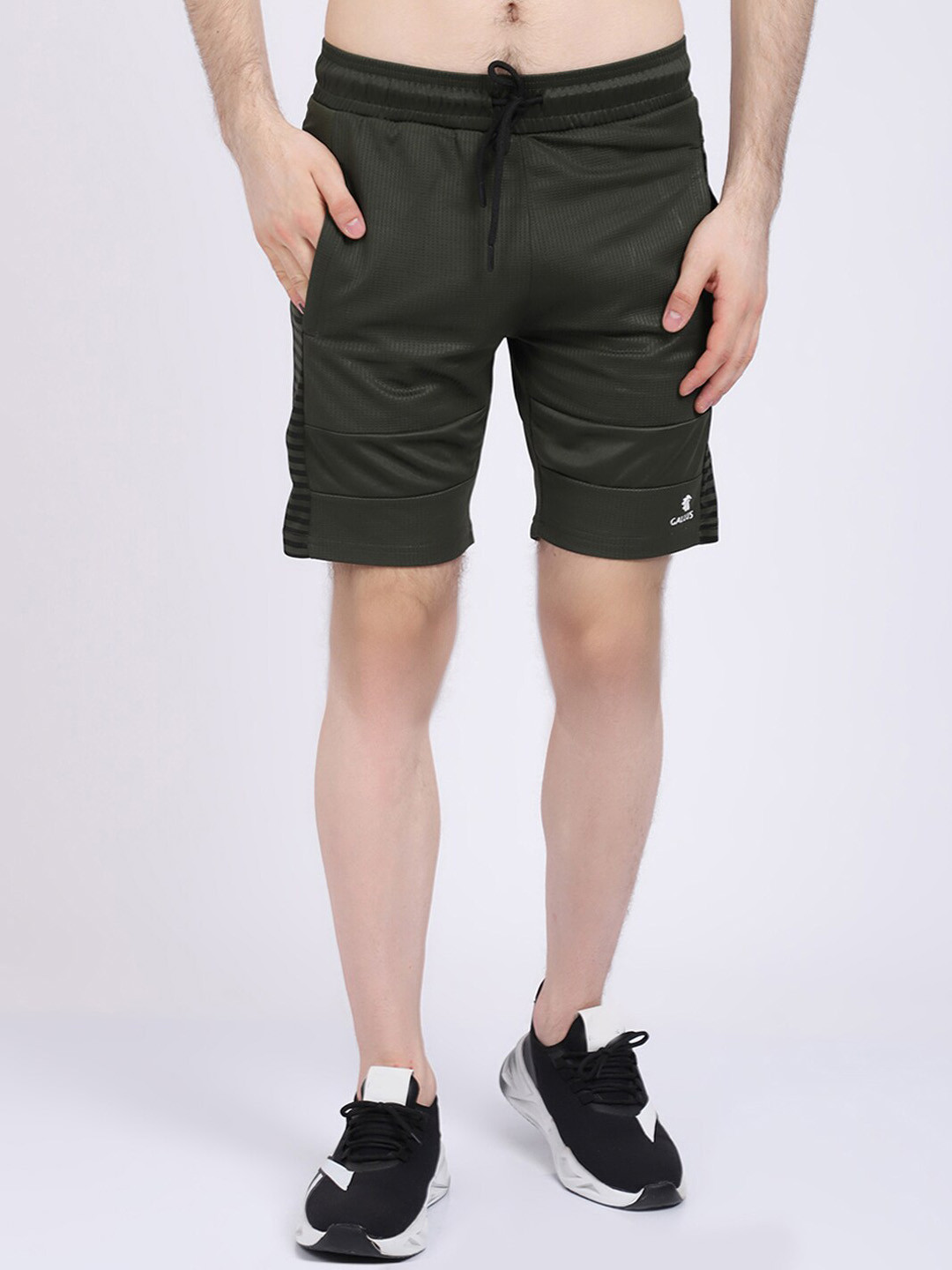 

Gallus Men Olive Green High-Rise Training or Gym Sports Shorts