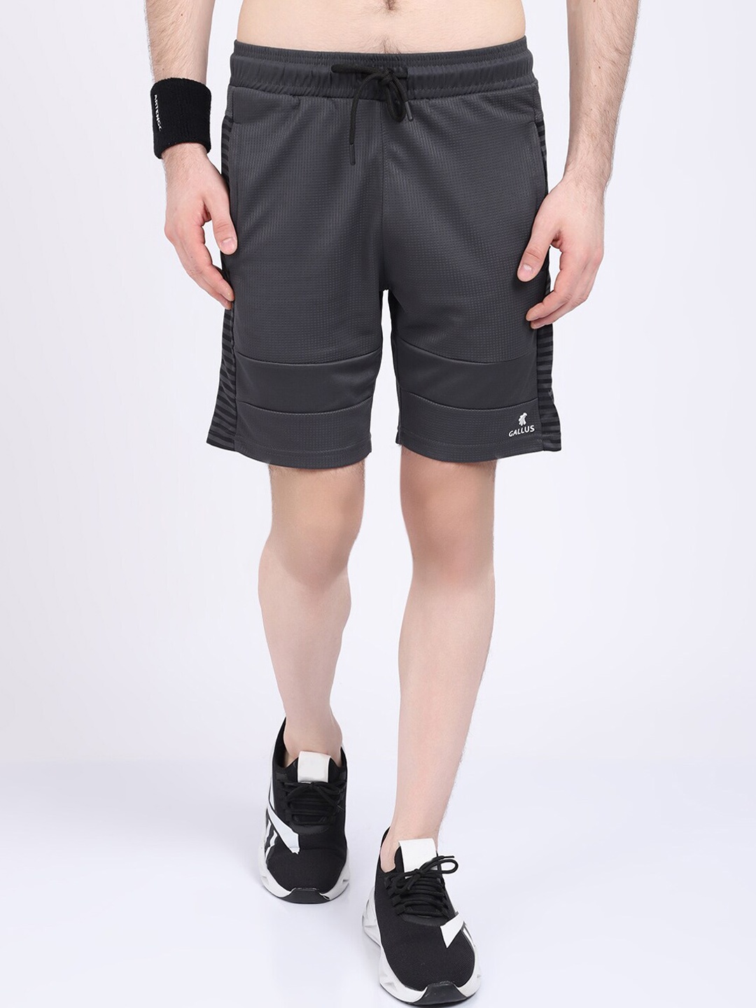 

Gallus Men Grey Melange High-Rise Training or Gym Sports Shorts
