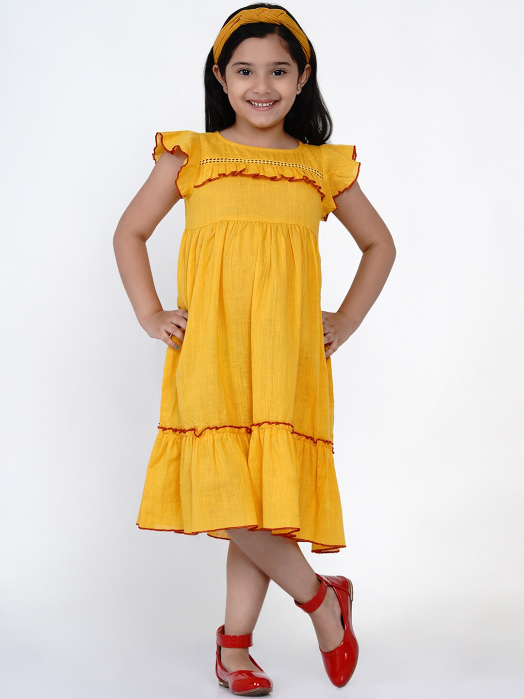 

Costura Yellow Empire Midi Dress