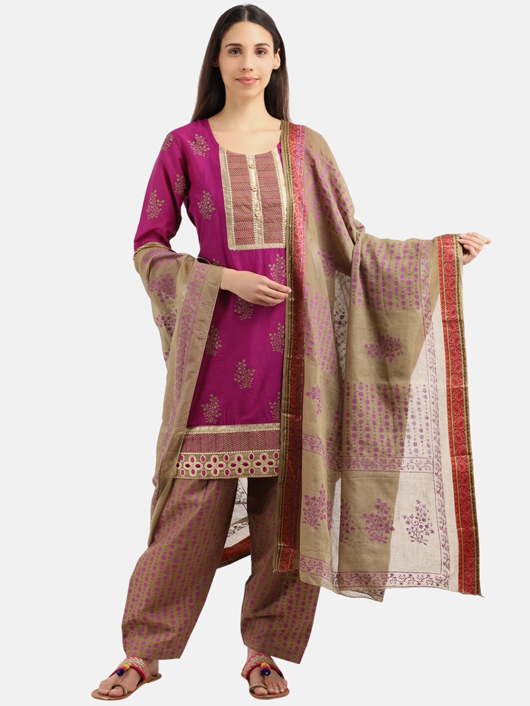 

V-Mart Women Purple Geometric Printed Kurta