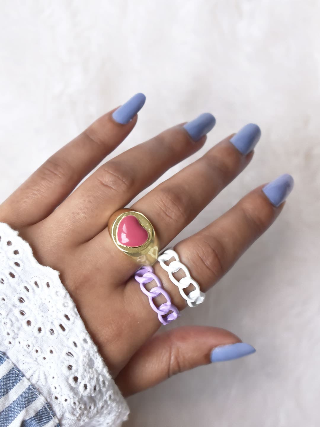 

JOKER & WITCH Set Of 3 Gold-Toned Adjustable Finger Ring