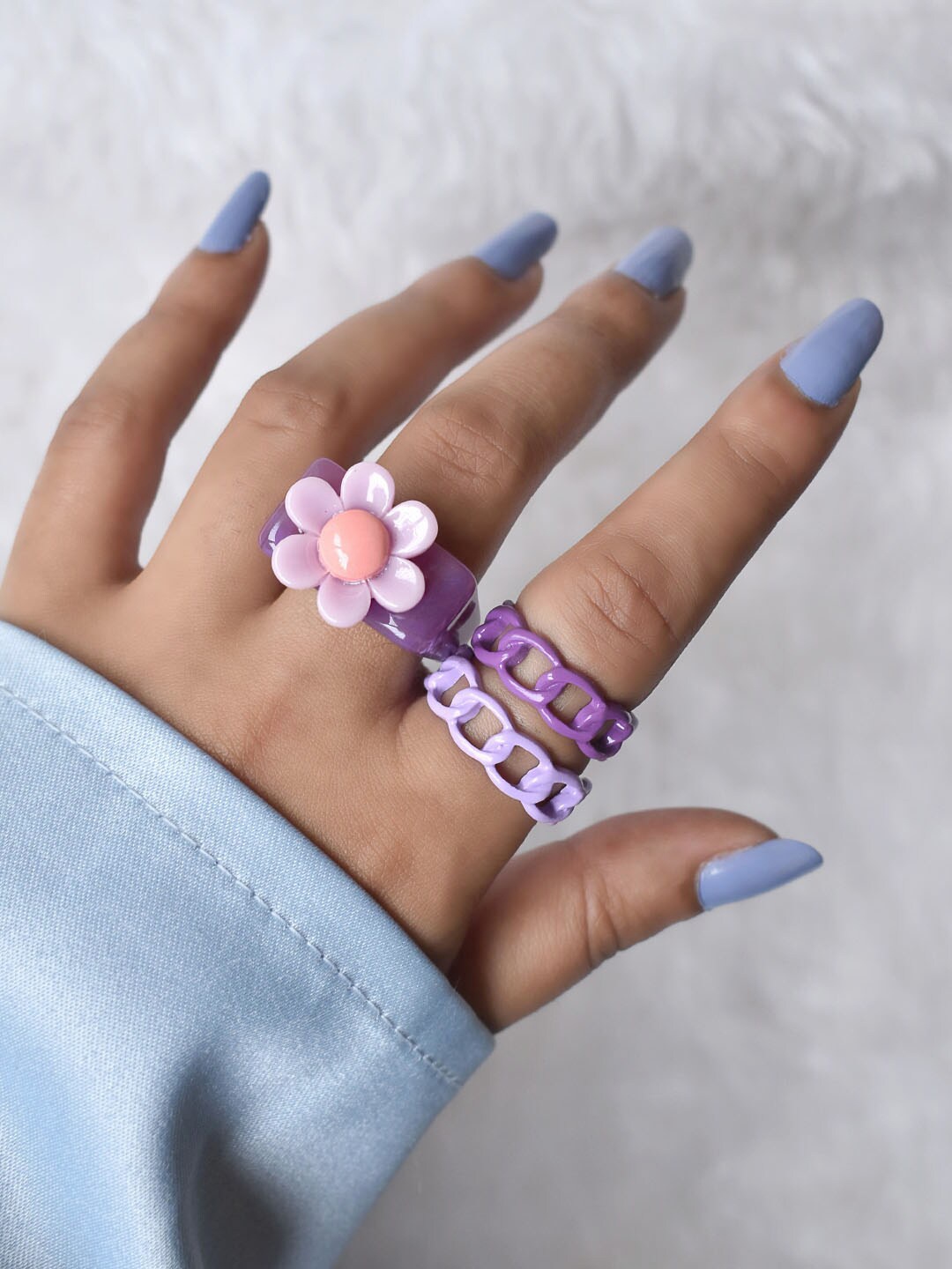 

JOKER & WITCH Set Of 3 Purple Finger Ring