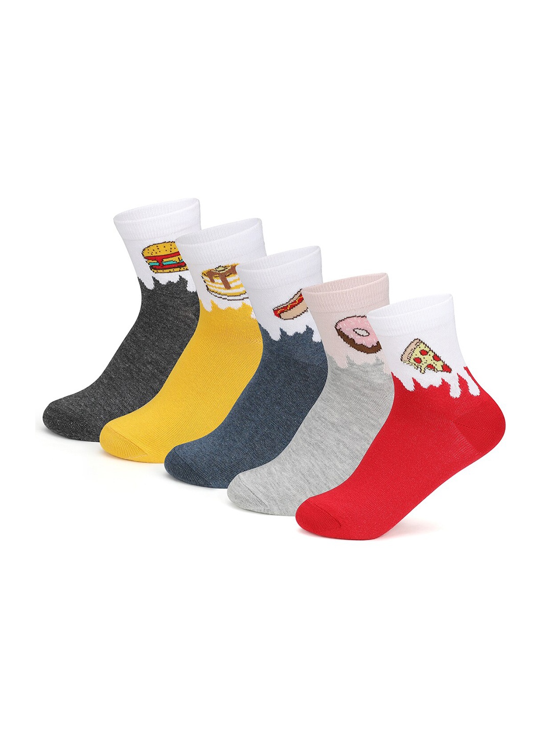 

Supersox Pack Of 5 Assorted Cotton Ankle-Length Socks