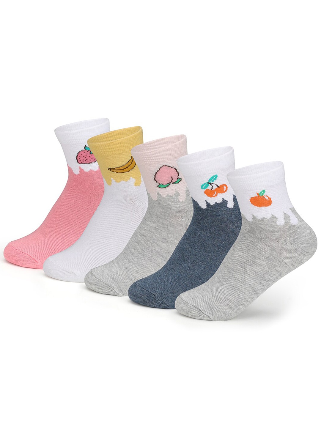 

Supersox Women Pack Of 5 Assorted Ankle-Length Socks
