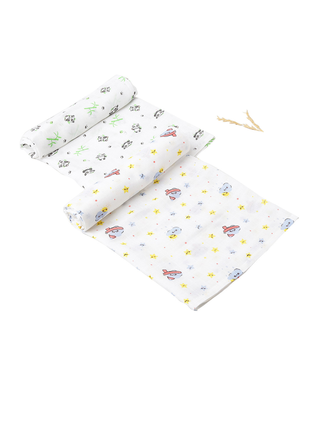 

The Boo Boo Club Infants Pack Of 2 Printed Sustainable Organic Cotton Muslin Swaddles, Multi