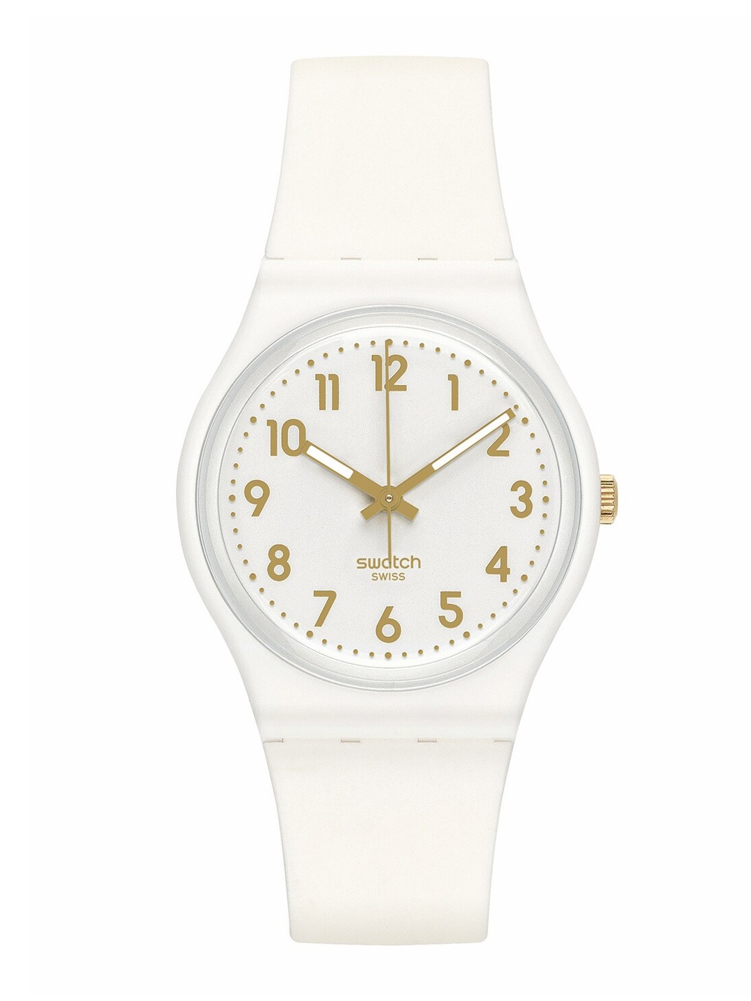 

Swatch Unisex Embellished Dial & Straps Analogue Watch GW164, White