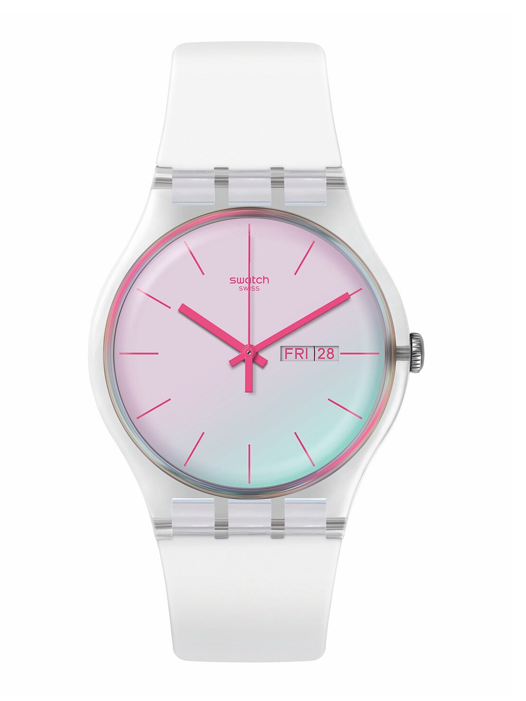 

Swatch Unisex Skeleton Dial & Straps Analogue Watch SUOK713, White
