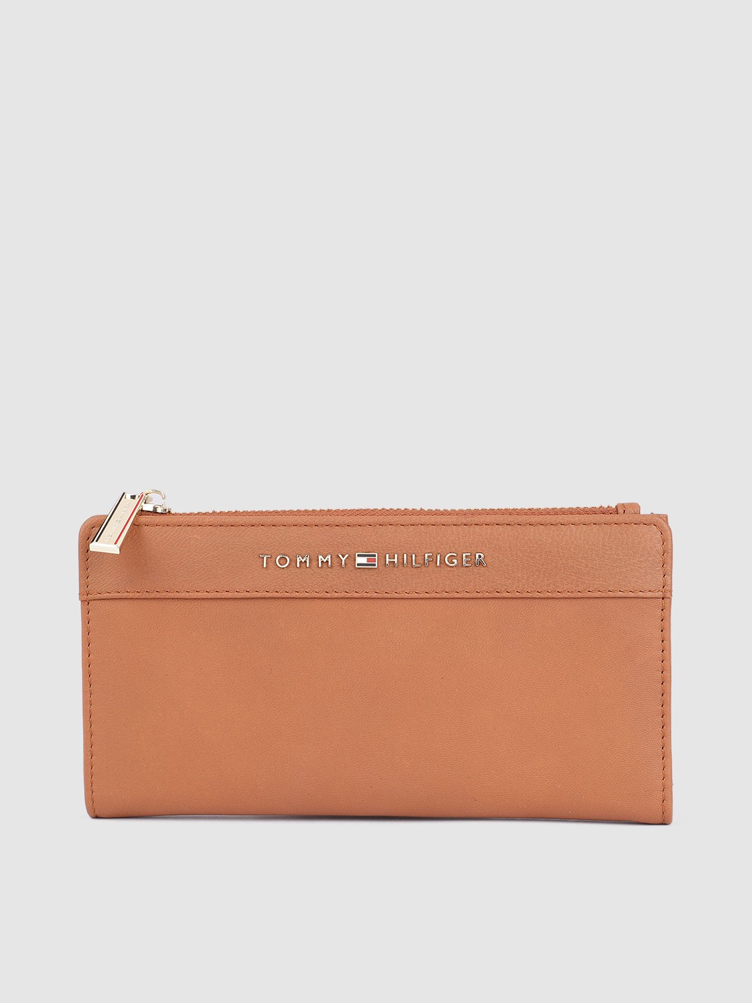 

Tommy Hilfiger Women Tan Brown Leather Two Fold Wallet