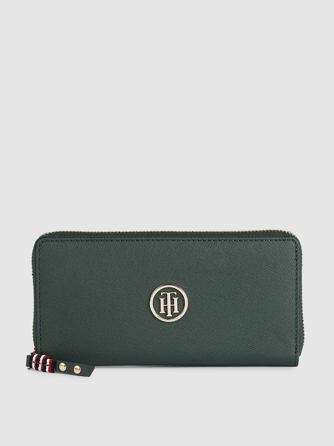 

Tommy Hilfiger Women Green Leather Zip Around Wallet