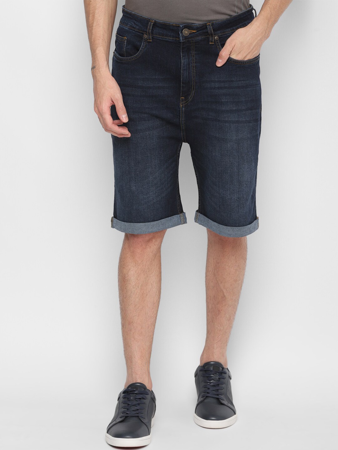 

FOREVER 21 Men Blue Washed Denim Shorts