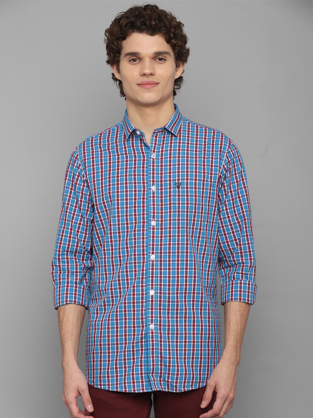 

Allen Solly Men Blue Slim Fit Checked Casual Shirt