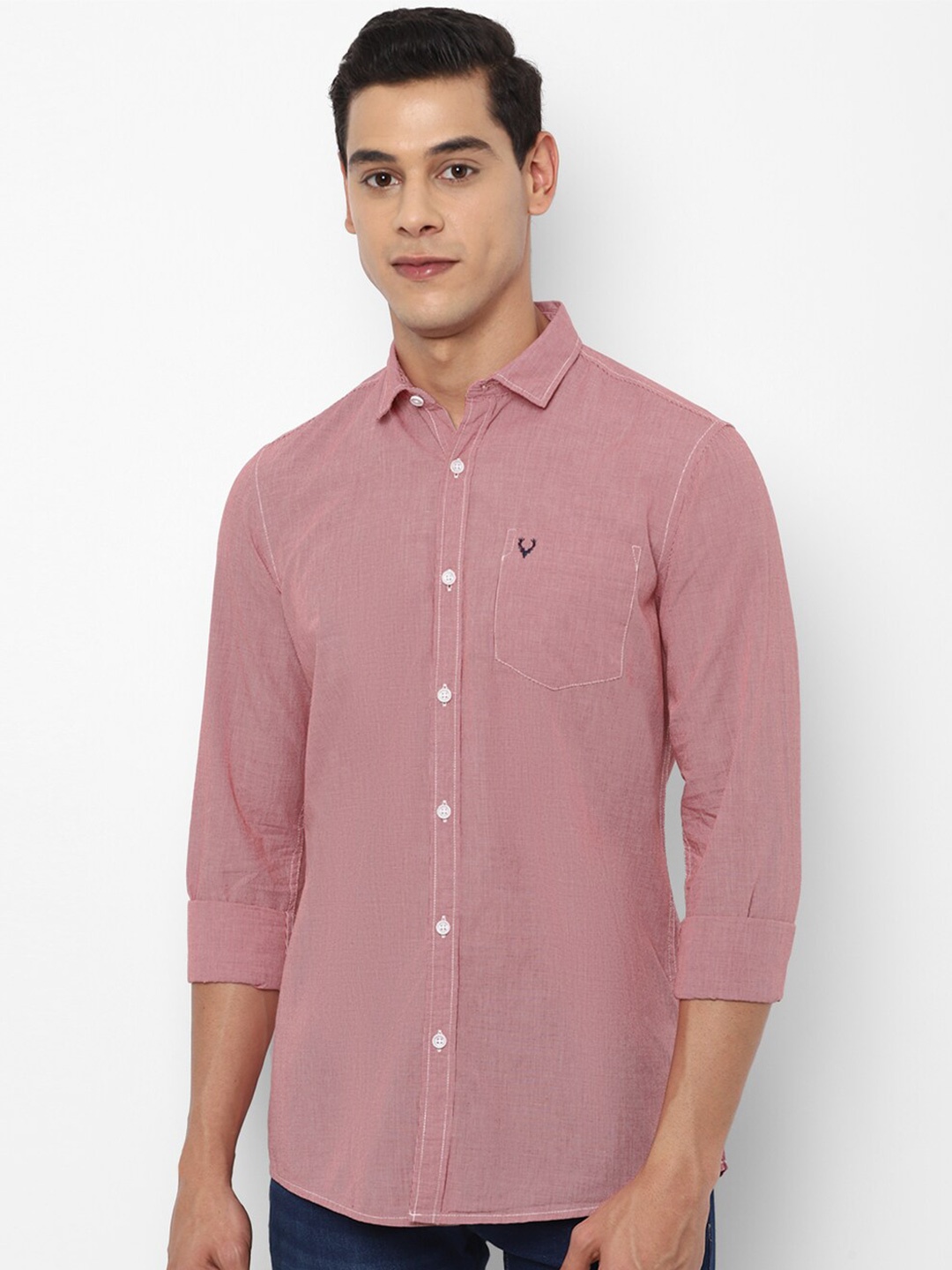 

Allen Solly Sport Men Pink Micro Checks Checked Casual Shirt