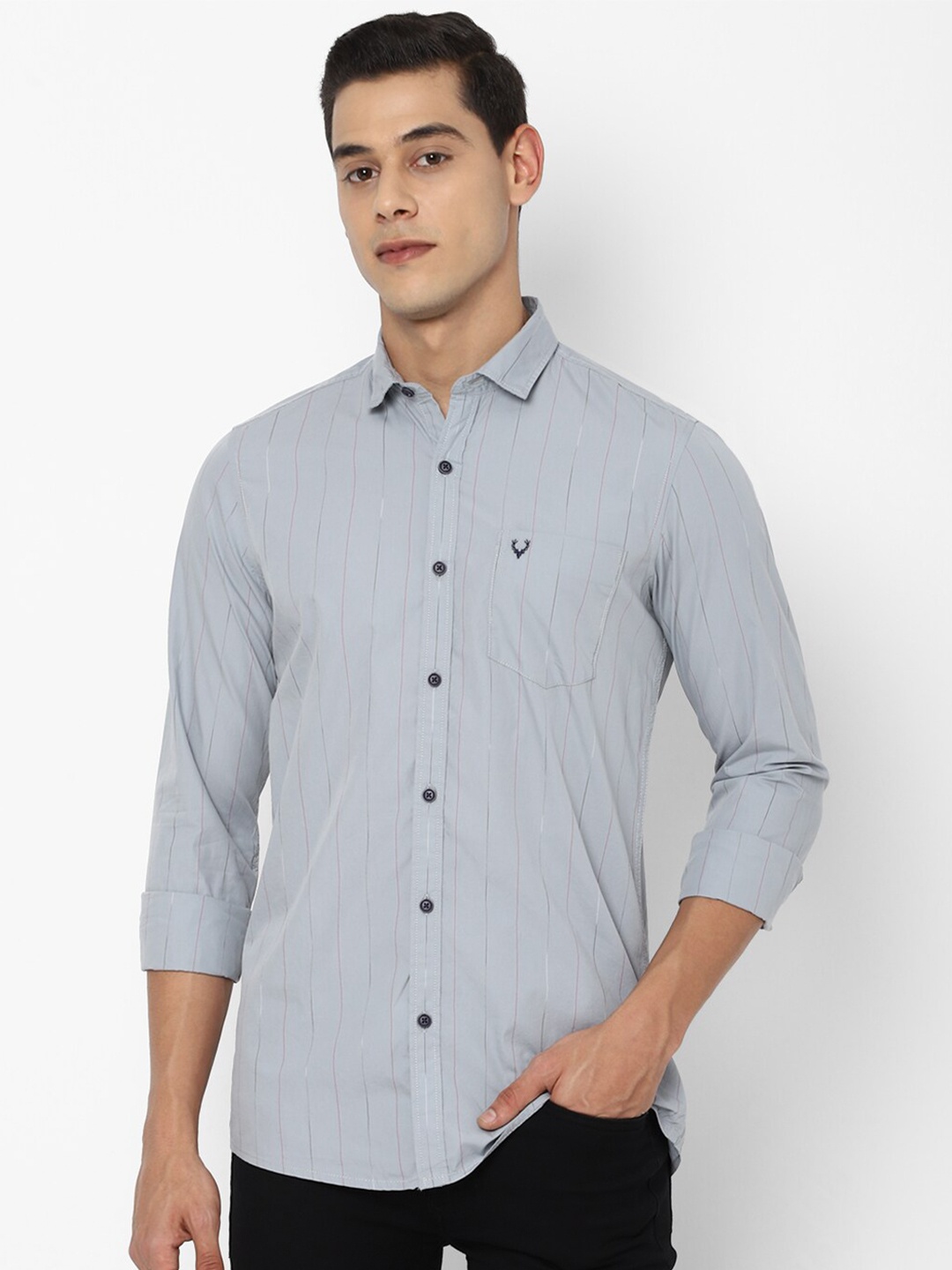 

Allen Solly Sport Men Blue Striped Casual Shirt