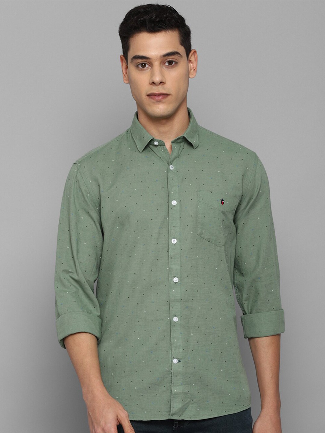 

Louis Philippe Sport Men Green Slim Fit Printed Casual Shirt