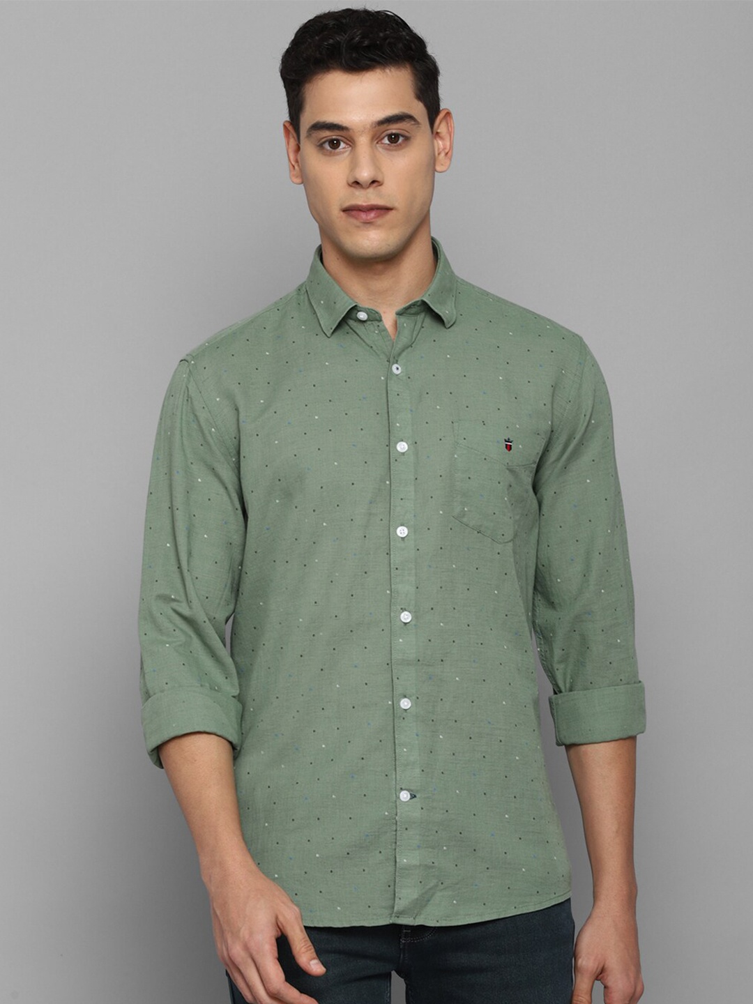 

Louis Philippe Sport Men Green Slim Fit Printed Casual Shirt
