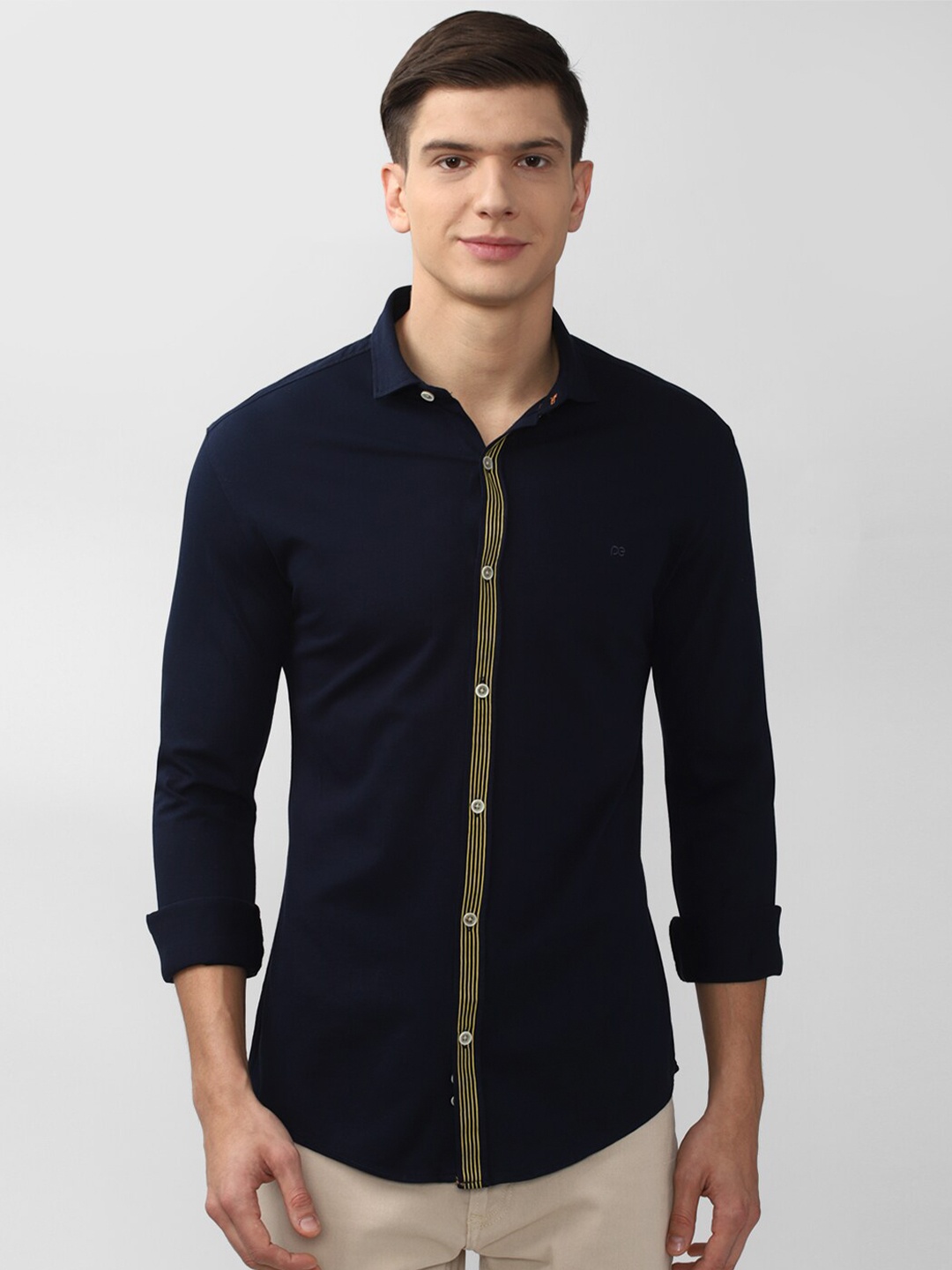 

Peter England Casuals Men Navy Blue Slim Fit Casual Shirt