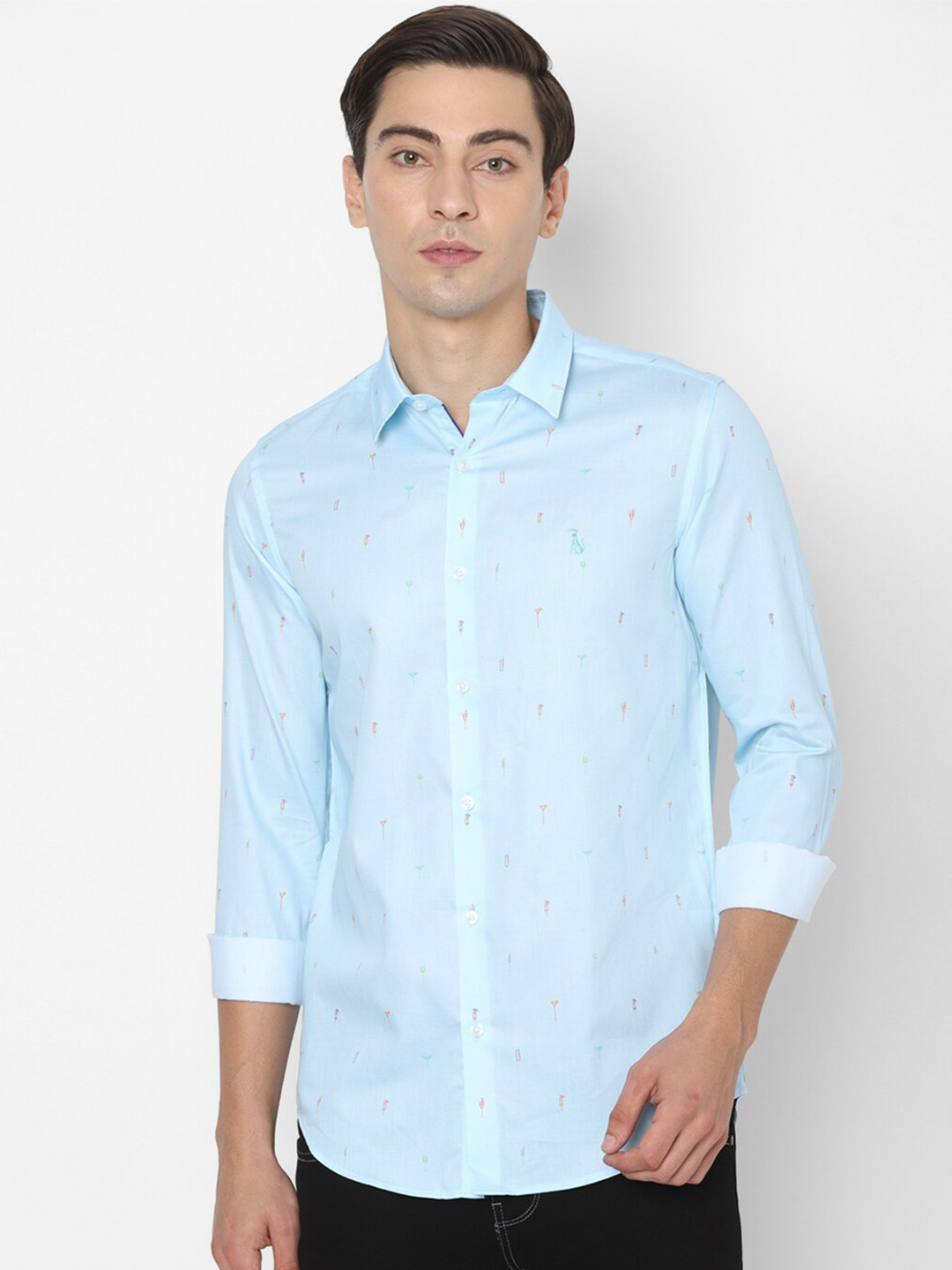 

SIMON CARTER LONDON Men Blue Slim Fit Printed Casual Shirt