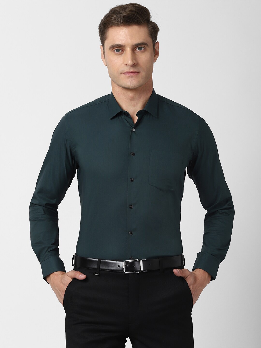 

Van Heusen Men Green Slim Fit Formal Shirt