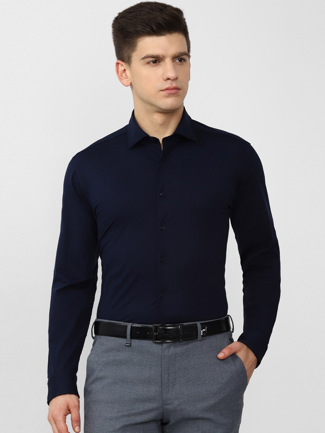 

Van Heusen Men Navy Blue Slim Fit Casual Shirt