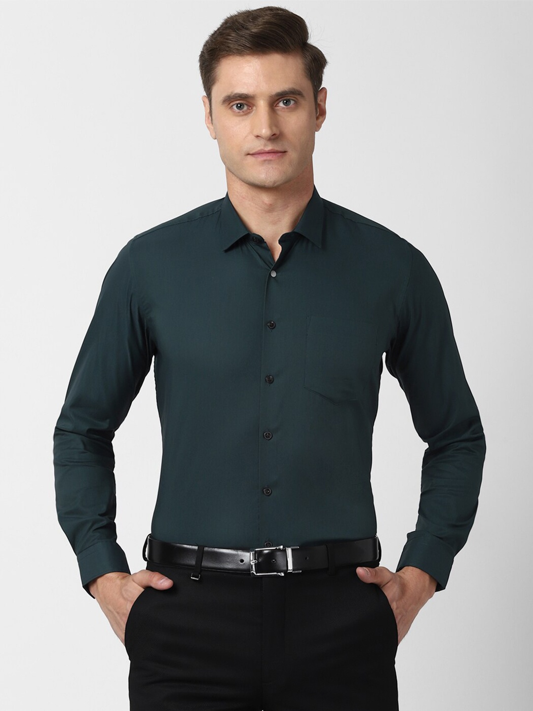 

Van Heusen Men Green Slim Fit Formal Shirt