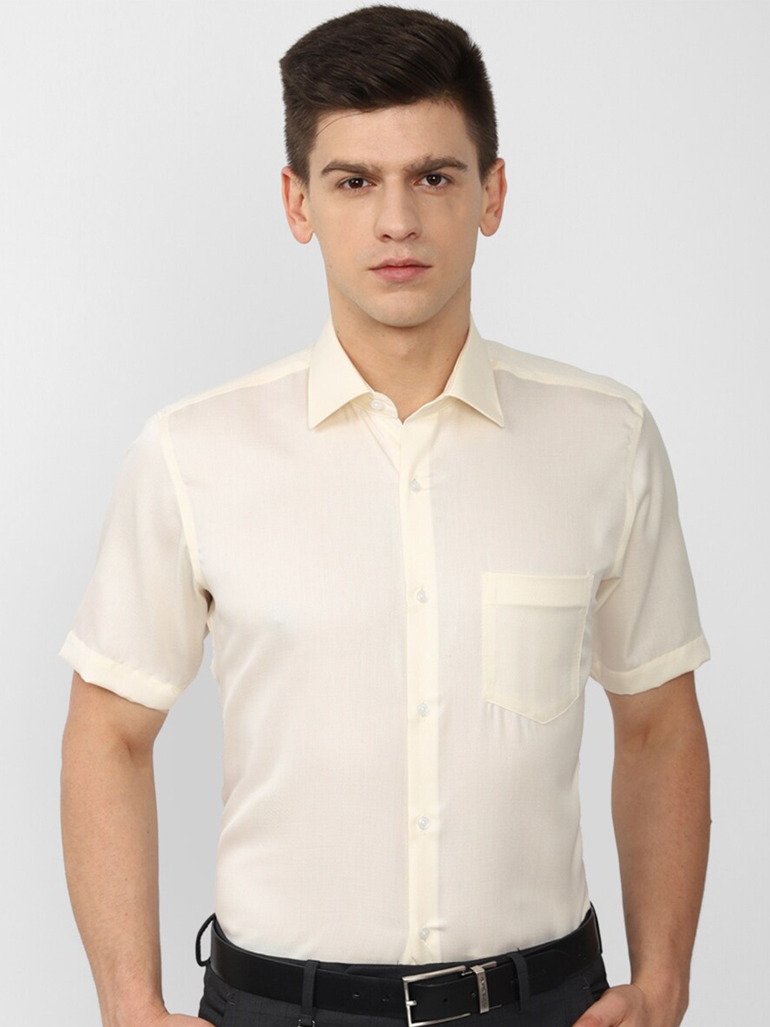 

Van Heusen Men Cream-Coloured Formal Shirt