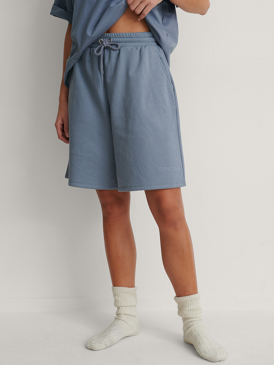 

NA-KD Women Blue Loose Fit Shorts