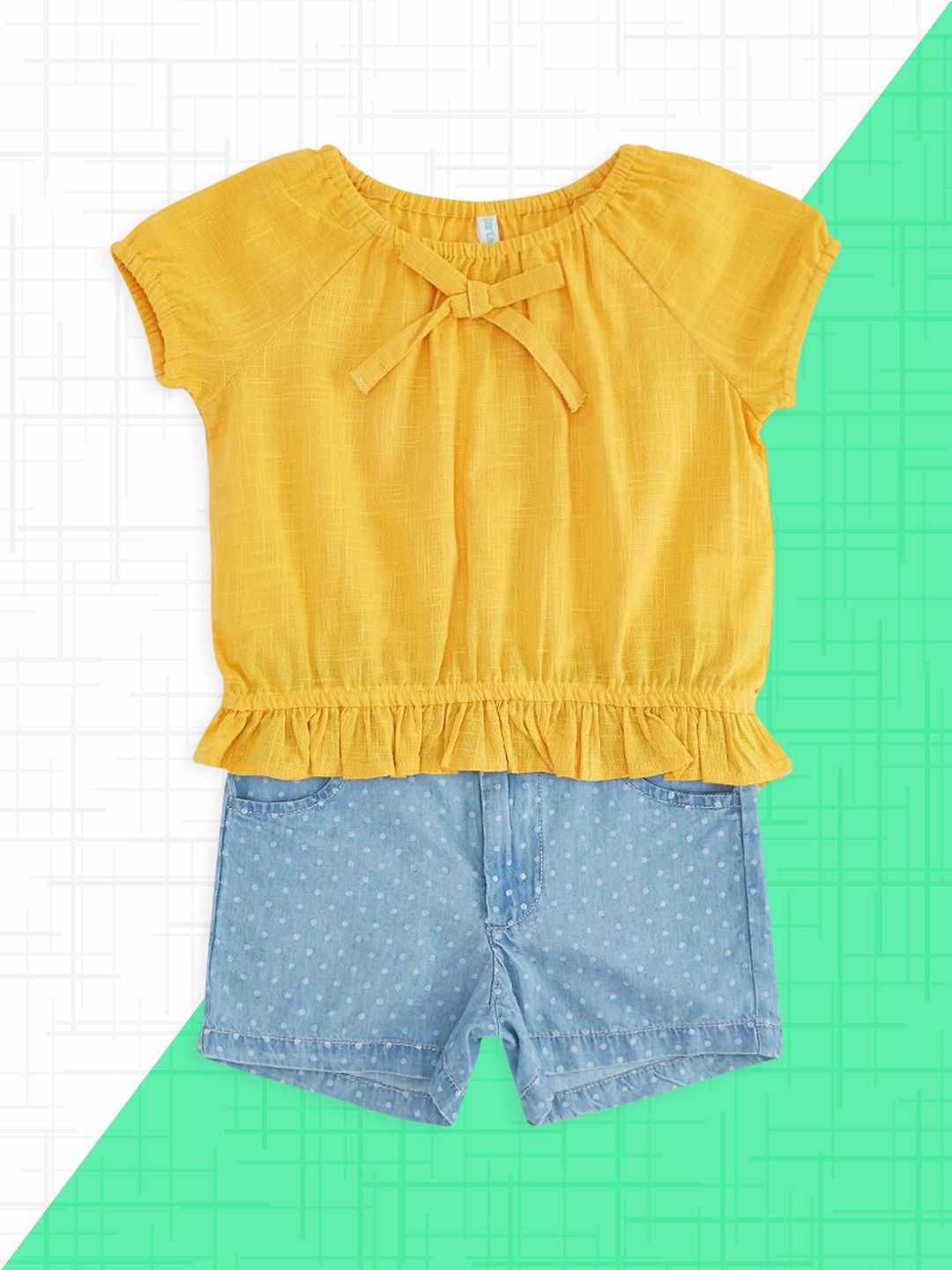 

Pantaloons Junior Yellow Denim Blouson Dress