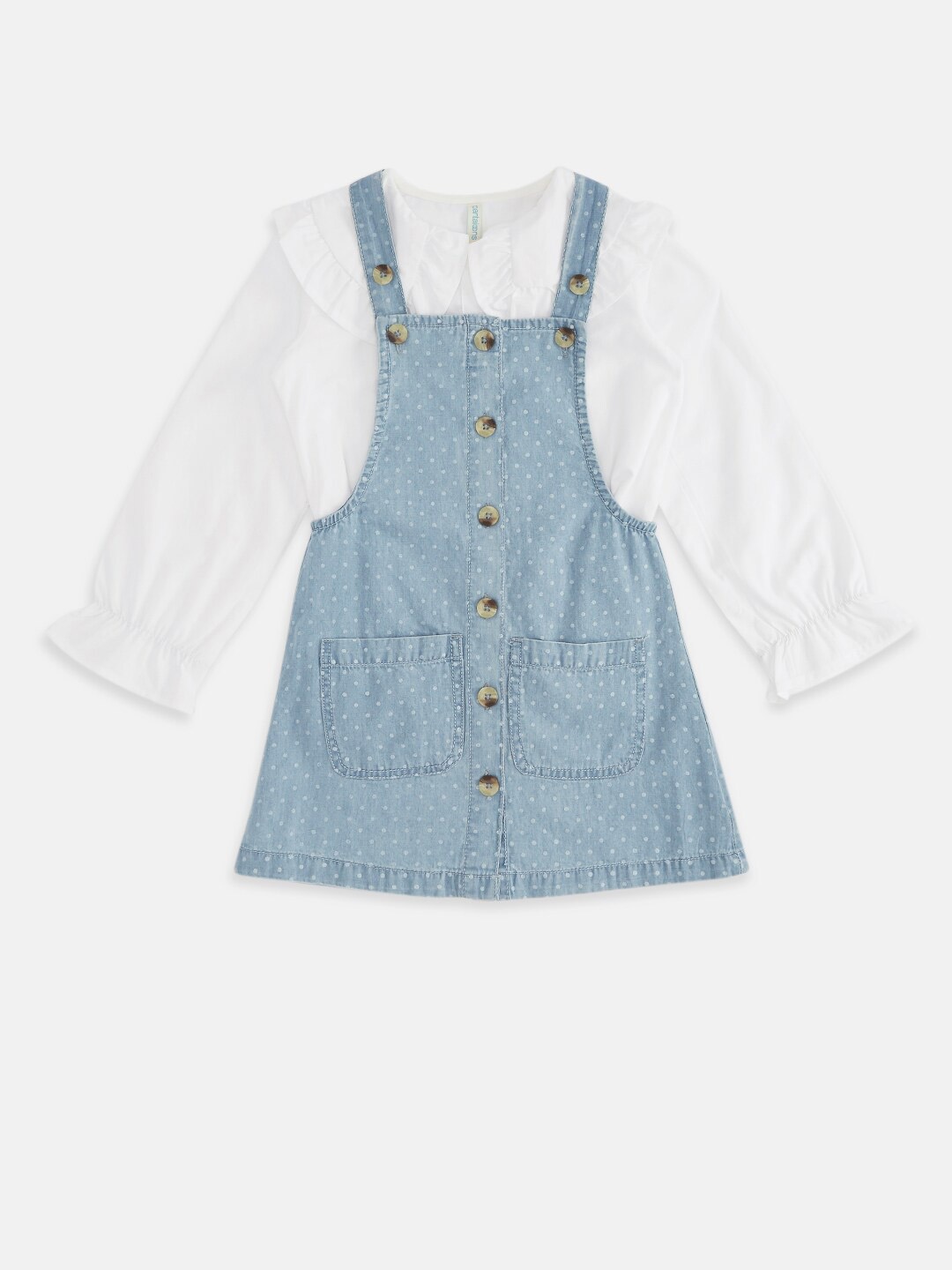 

Pantaloons Junior Blue Denim Pinafore Dress