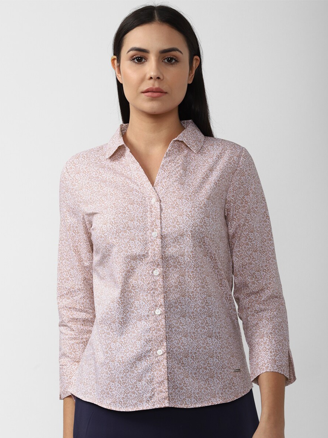 

Van Heusen Woman Women Brown Floral Printed Casual Shirt
