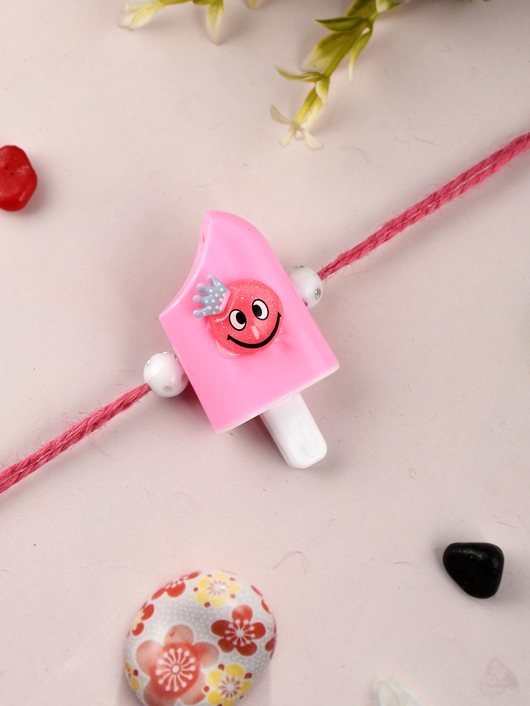 

Shoshaa Boys Pink Ice-Cream Shaped Rakhi With Roli Chawal