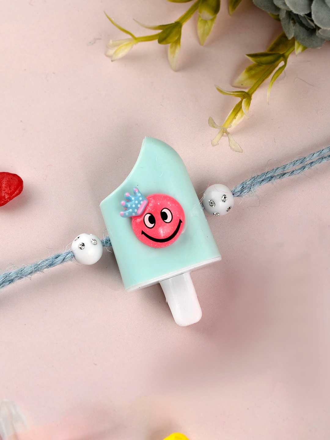 

Shoshaa Boys Blue Ice-Cream Shaped Rakhi With Roli Chawal
