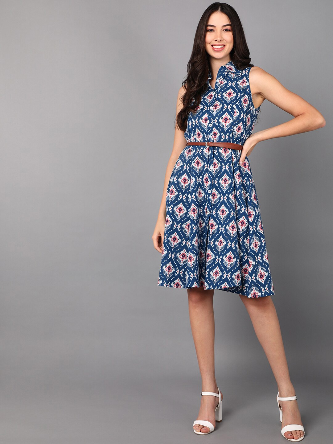 

AHIKA Blue Floral Formal Dress