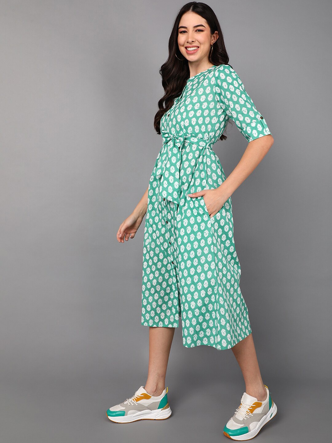 

AHIKA Sea Green Midi Dress