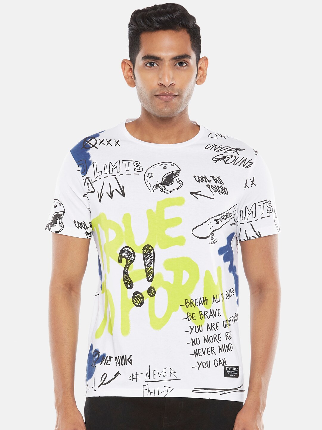 

People Men White Printed T-shirt