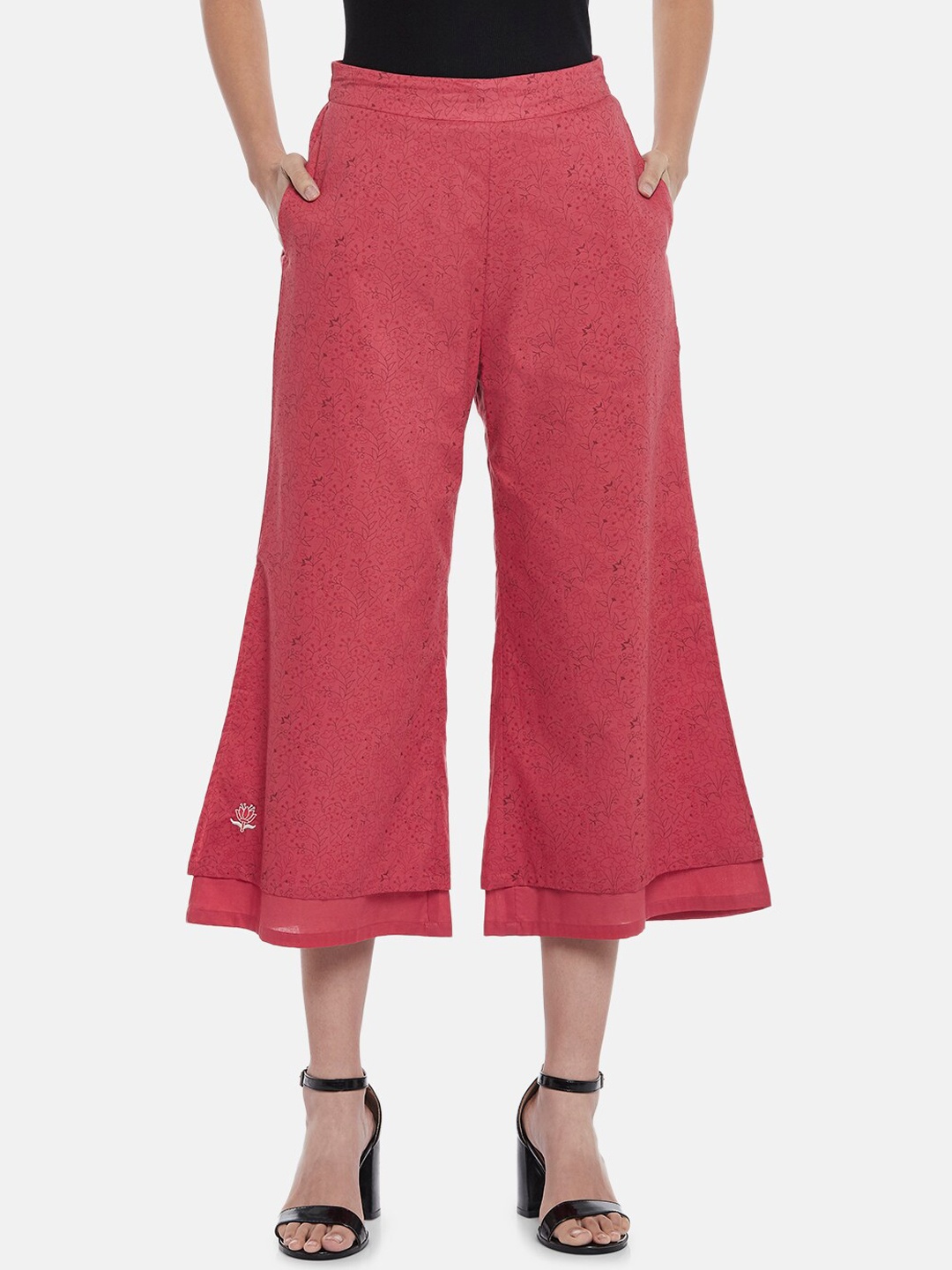 

People Women Red Flared Trousers