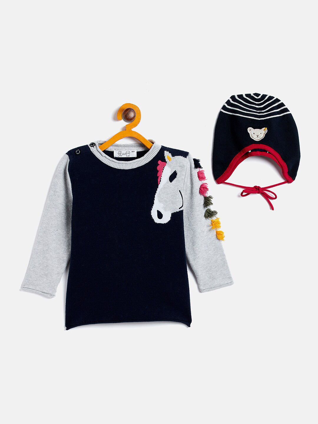 

JWAAQ Unisex Kids Multicoloured &amp; Black Colourblocked Printed Pullover, Multi