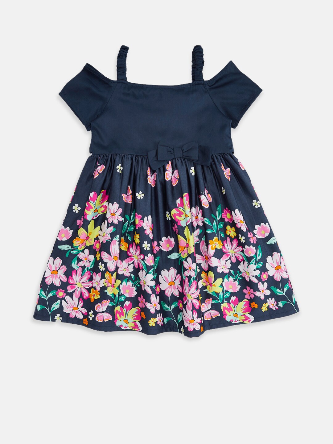 

Pantaloons Junior Navy Blue Floral Dress