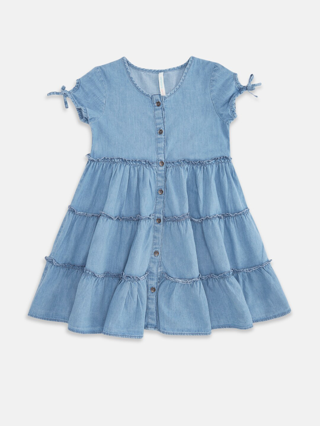 

Pantaloons Junior Navy Blue Denim A-Line Dress