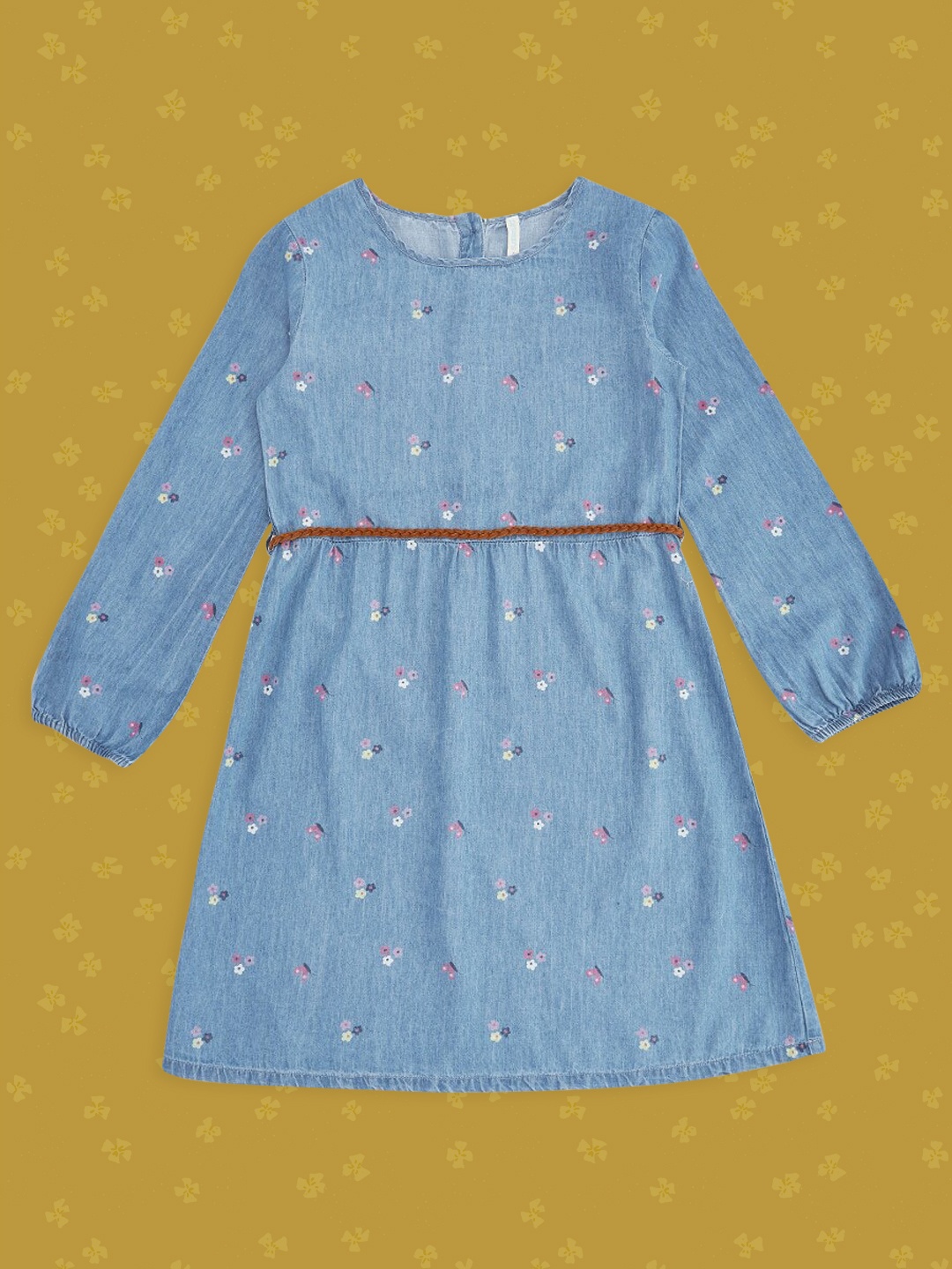 

Pantaloons Junior Blue Denim A-Line Dress