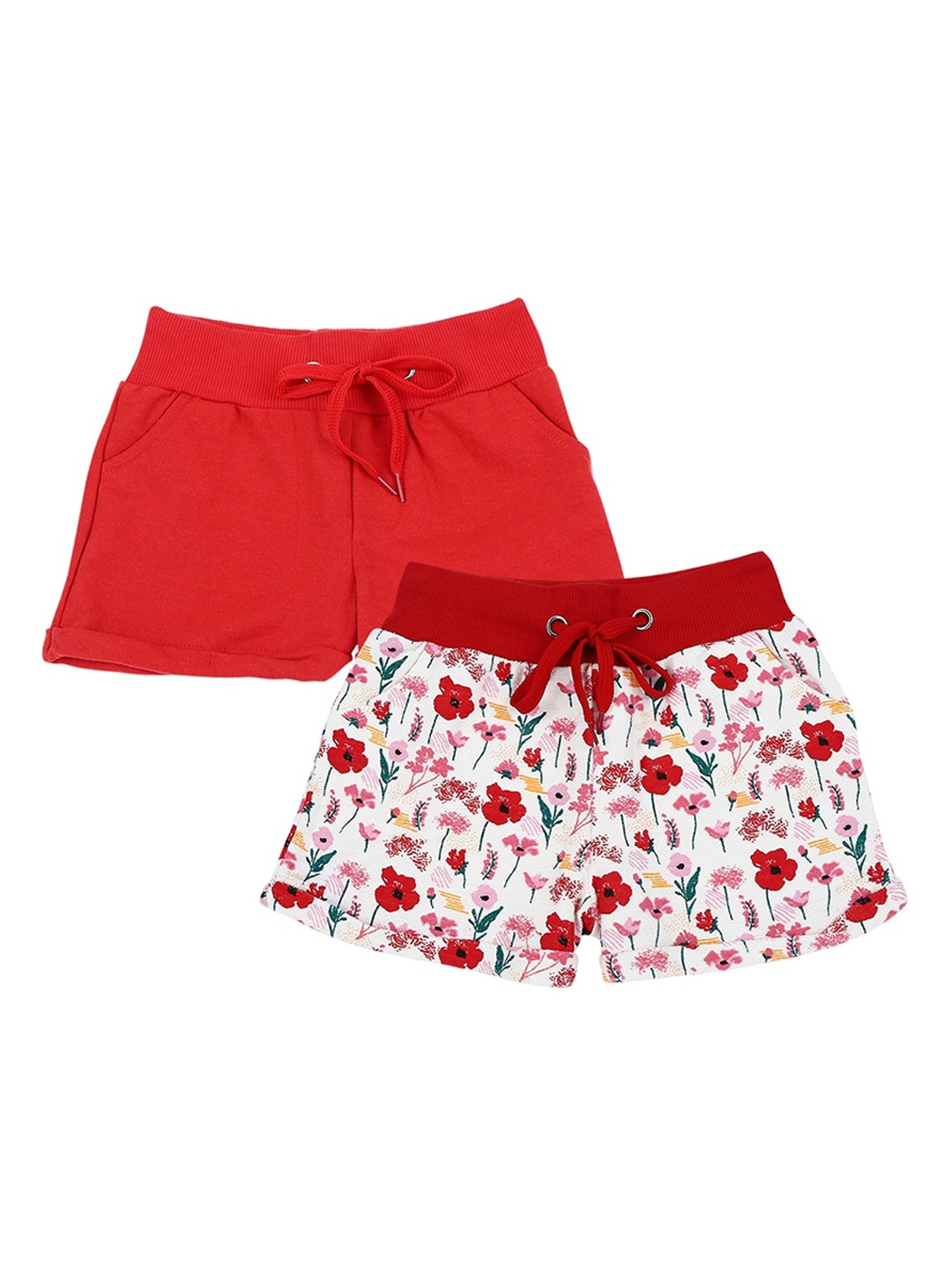 

RAINE AND JAINE Girls White Floral Printed Shorts