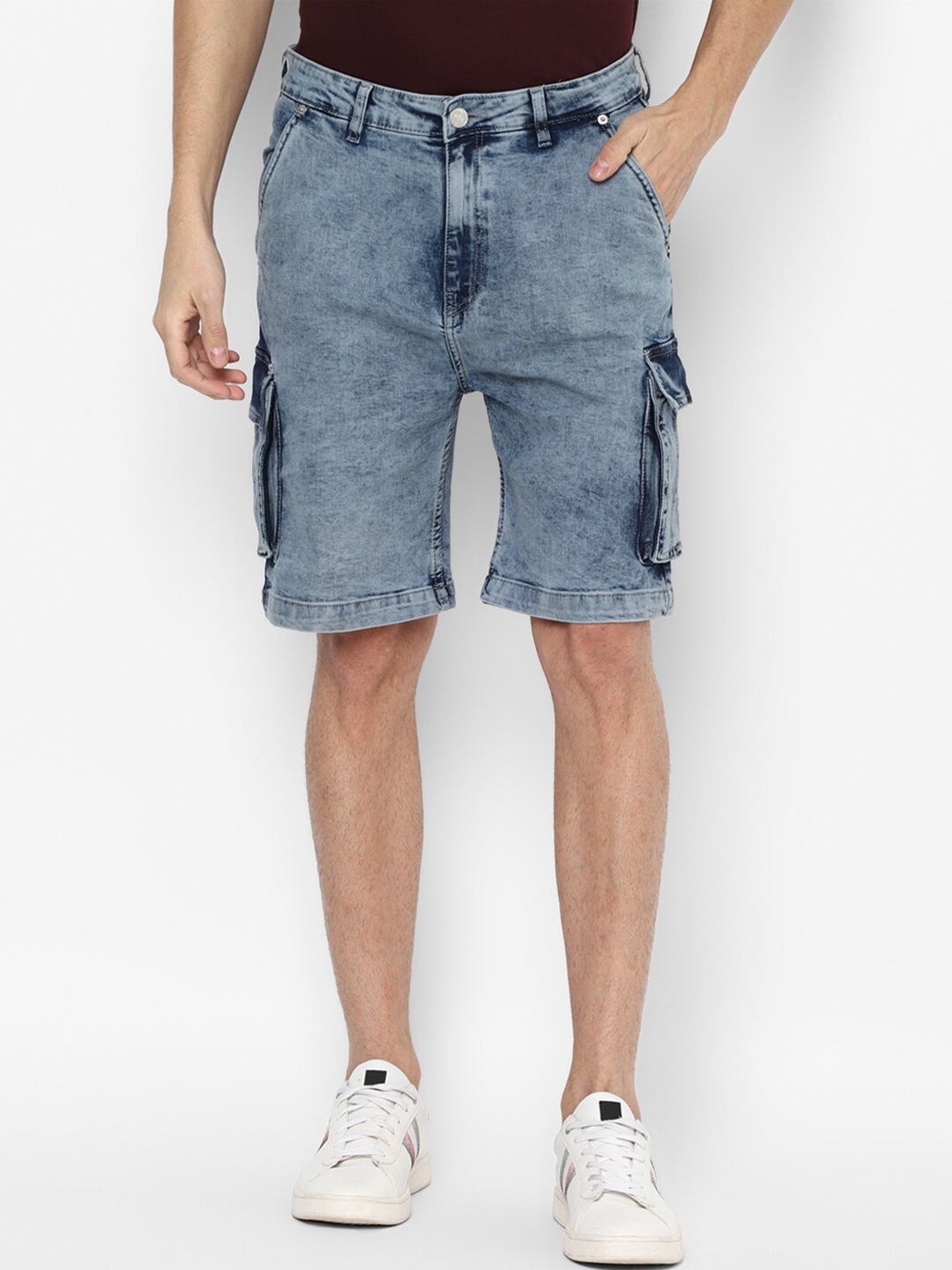 

FOREVER 21 Men Blue Washed Denim Shorts