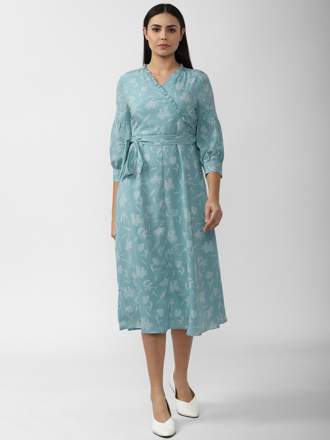 

Van Heusen Woman Blue Floral Midi Dress