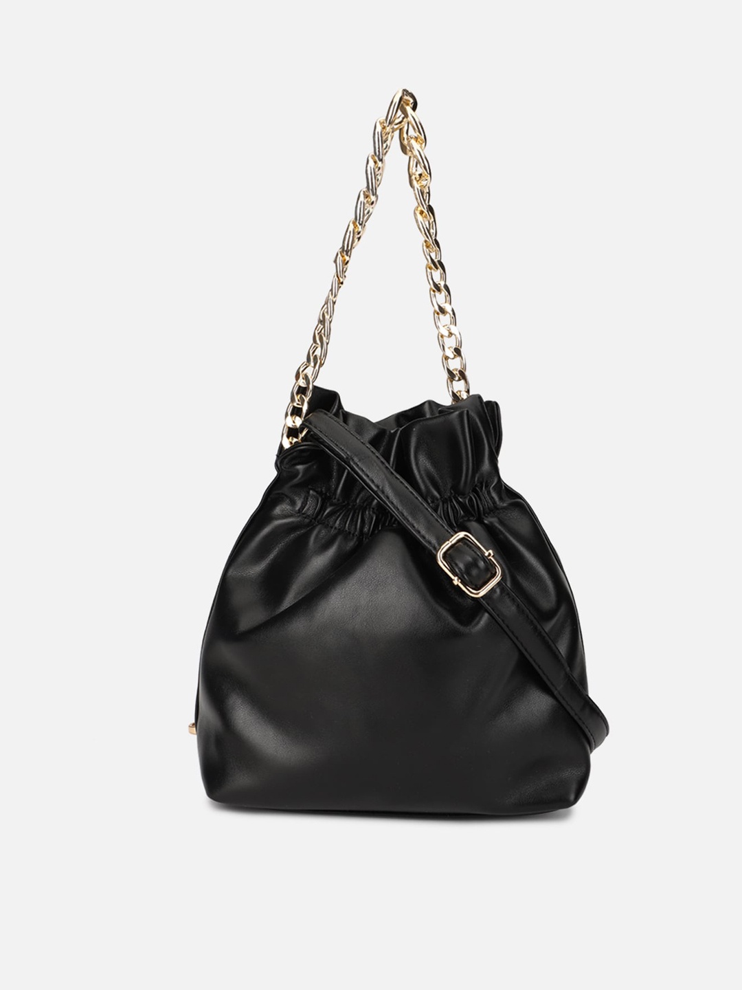 

FOREVER 21 Black Textured PU Structured Shoulder Bag