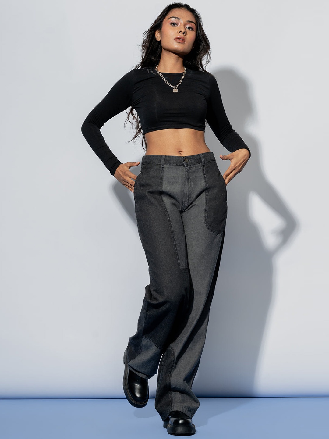 

FREAKINS Women Black High-Rise Straight Fit Jeans