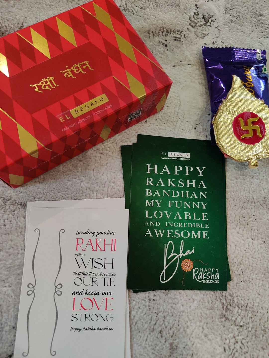 

EL REGALO Bracelet Rakhi Combo for Bhaiya With Roli Chawal Shagun and Greeting Card, White