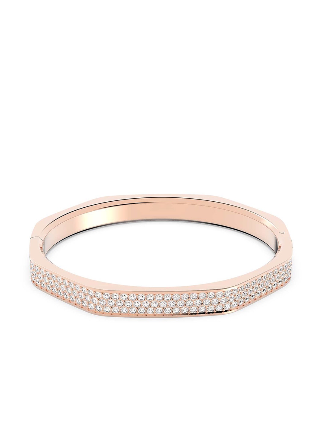 

SWAROVSKI Rose Gold-Plated White Octagon Dextera Bangle