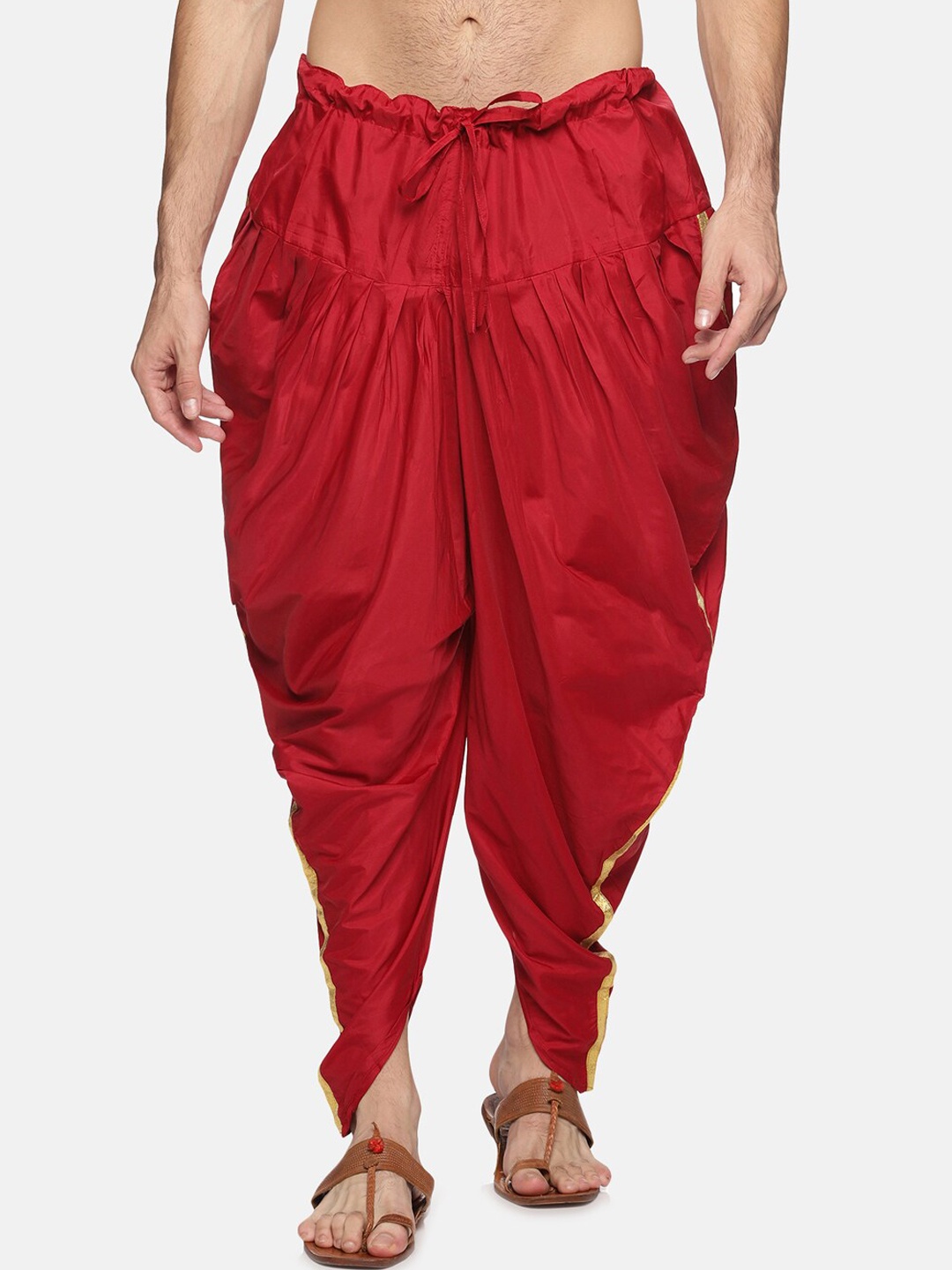 

Sethukrishna Men Maroon Solid Dhoti Pant